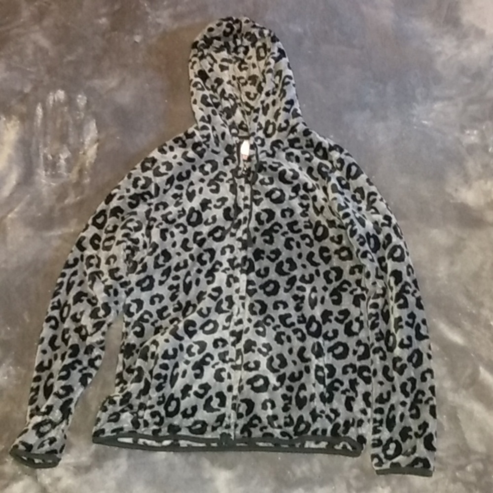 No Boundaries xl gray leopard print hoodie